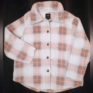 Ci Sono Plaid Sherpa Teddy Jacket